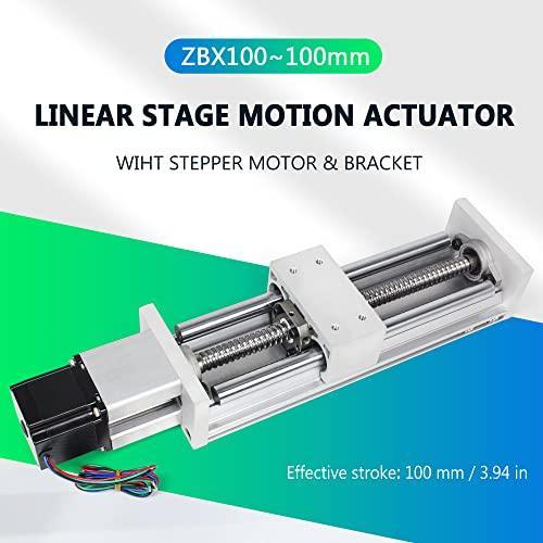100mm Stroke CNC Linear Stage Motion Actuator, Double Optical Axis X Y Z Axis Linear Slide Rail Aluminum Alloy Cross Sliding Table SBR16 Linear Rail Guide SFU1605 Ballscrew for CNC - fast shipping 🇺🇸