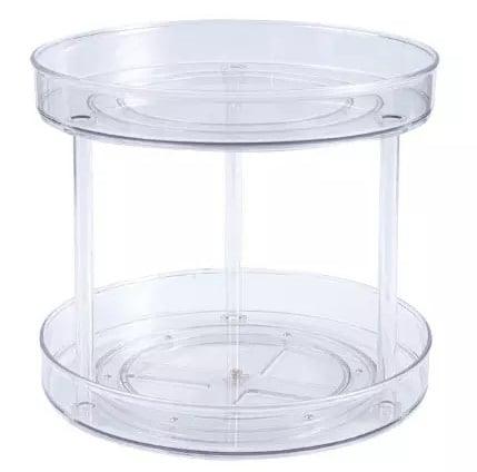 11" Double Layer Acrylic Plastic Lazy Susan Turntable Organizer - fast shipping 🇺🇸