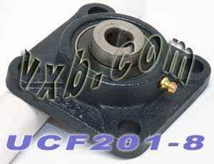 1/2 Bearing UCF201-8 + Square Flanged Cast Housing Mounted Bearings - VXB Ball Bearings