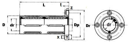 12mm Round Flanged Long Bushing Linear Motion LBF12LUU - fast shipping 🇺🇸