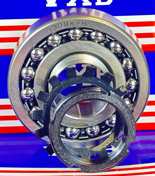 1308K+H Tapered Self Aligning Ball Bearing - Adapter Sleeve 35x90x23mm - fast shipping 🇺🇸