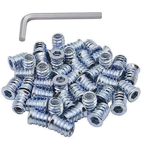 40-Pack 1/4-20 Threaded Wood Inserts for Hex Drive 1/4" inch Wood Nuts - fast shipping 🇺🇸