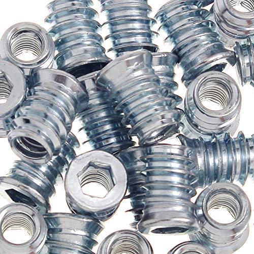 40-Pack 1/4-20 Threaded Wood Inserts for Hex Drive 1/4" inch Wood Nuts - fast shipping 🇺🇸