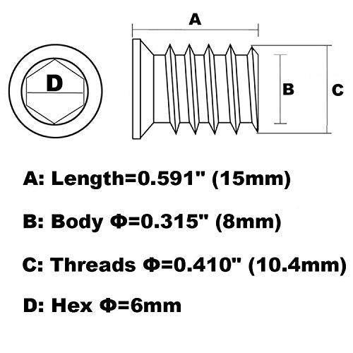 40-Pack 1/4-20 Threaded Wood Inserts for Hex Drive 1/4" inch Wood Nuts - fast shipping 🇺🇸