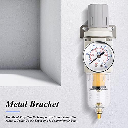 1/4" NPT Air Filter Pressure Regulator Combo Piggyback, Air Tool Compressor Filter - Gauge AW2000-02 - fast shipping 🇺🇸
