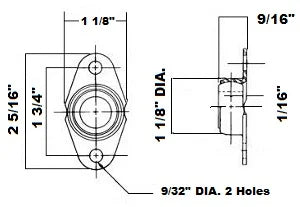 1/4 Miniature Side Flange Bearing Mounted Bearing - fast shipping 🇺🇸