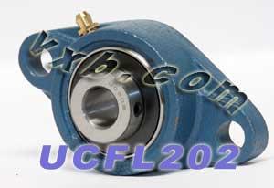 15mm Bearing UCFL-202 + 2-Bolt Flanged Cast Housing Mounted Bearing - fast shipping 🇺🇸