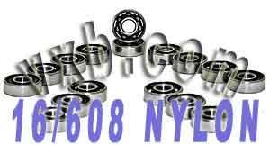 16 inline Skate Bearing Nylon Cage Open - fast shipping 🇺🇸