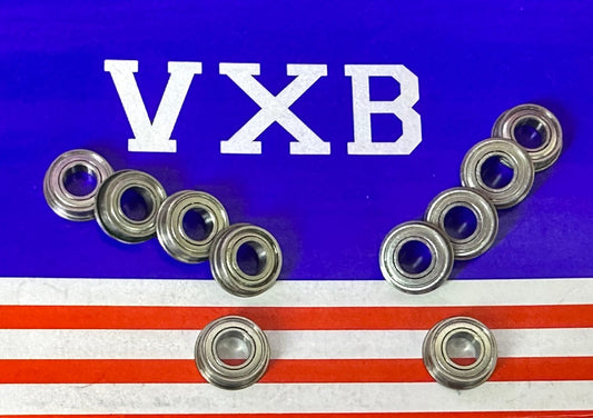 10-Pack Flanged Bearings FR166ZZ 3/16x3/8x1/8 inch Shielded Bearings - fast shipping 🇺🇸