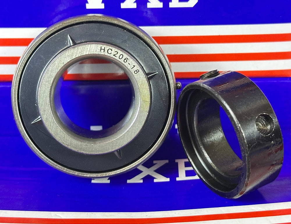 HC206-18 Bearing Insert - eccentric collar 1-1/8" Mounted - fast shipping 🇺🇸