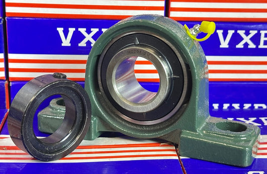 HCP207-21 1 5/16" Pillow Block Mounted Bearing - Eccentric Collar Lock - fast shipping 🇺🇸