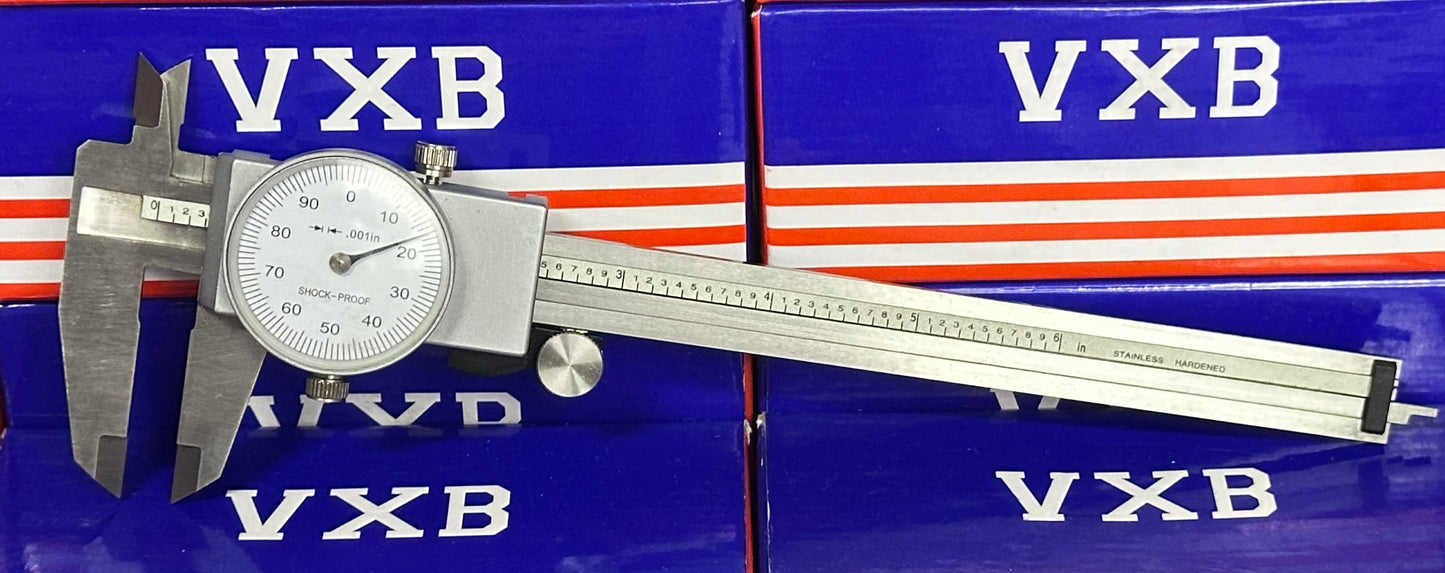 Old School Precision Dial Vernier Caliper Gauge Inch Measuring Tool 0-6" - fast shipping 🇺🇸