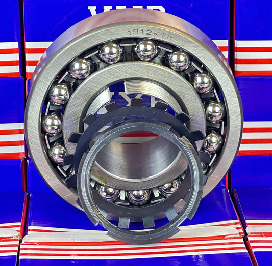 1312K+H Tapered Self Aligning Ball Bearing - Adapter Sleeve 55x130x31mm - fast shipping 🇺🇸