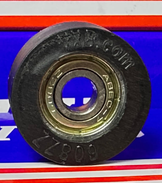 10-Pack 8mm Bore Ball Bearings 8mm x 1-1/4" x 1/2" Black Plastic Tire - fast shipping 🇺🇸
