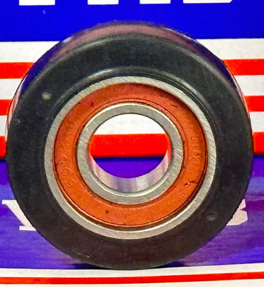 15x46x13mm Polyurethane Wheel Roller Bearing 10mm Black Tire - fast shipping 🇺🇸
