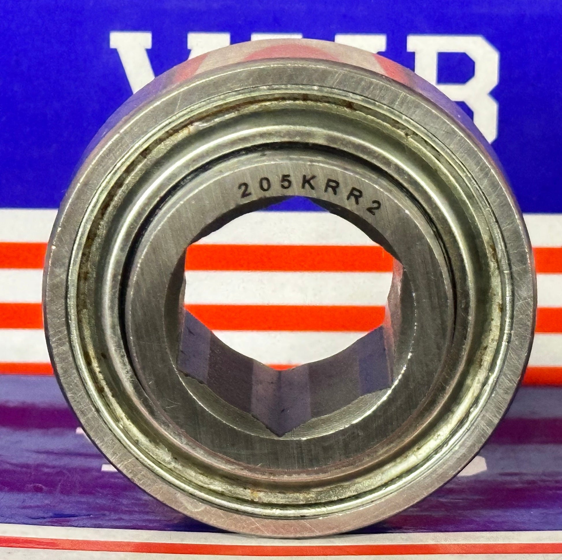 205KRR2 Agricultural Machinery bearing - Two Single lip Seals & Hex bore & Cylindrical OD - fast shipping 🇺🇸