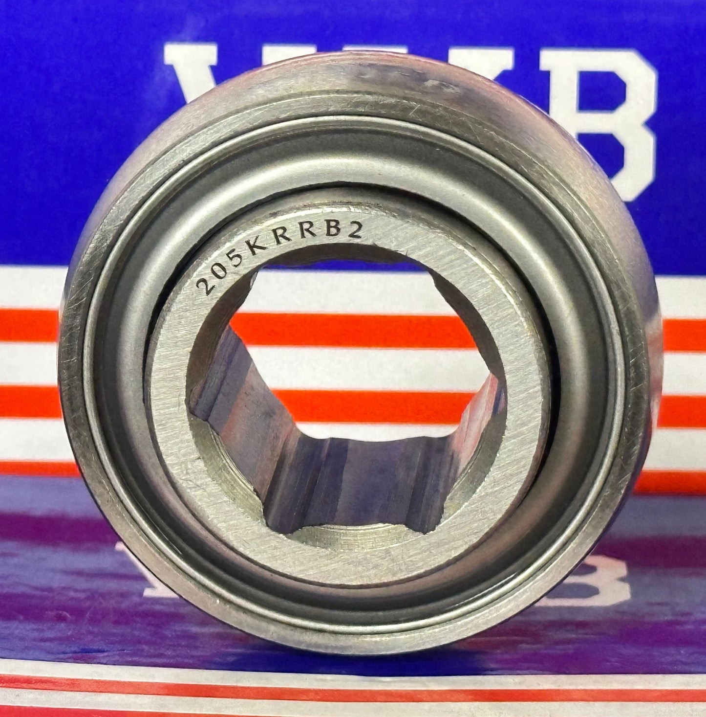 205KRRB2 Agricultural Machinery bearing - Two Single lip Seals & Hex bore & Spherical OD - fast shipping 🇺🇸