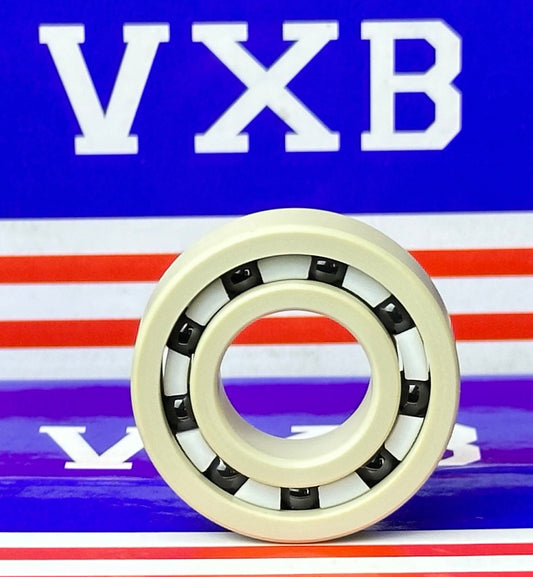 6002 PEEK Ball Bearing - Si₃N₄ Ceramic Balls - PTFE Cage - 15x32x9mm - fast shipping 🇺🇸