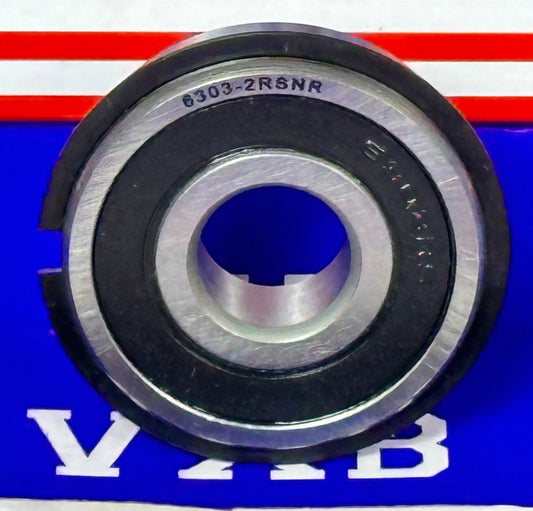 6303-2RSNR Sealed Bearing 17x47x14 - Snap Ring - fast shipping 🇺🇸
