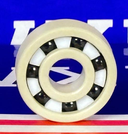 608 PEEK Ball Bearing - Si₃N₄ Ceramic Balls - PTFE Cage - 8x22x7mm - fast shipping 🇺🇸