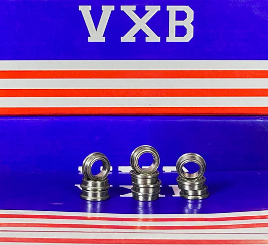 10-Pack Flanged Shielded Bearings FR168ZZ 1/4x3/8x1/8 inch Bearings - fast shipping 🇺🇸