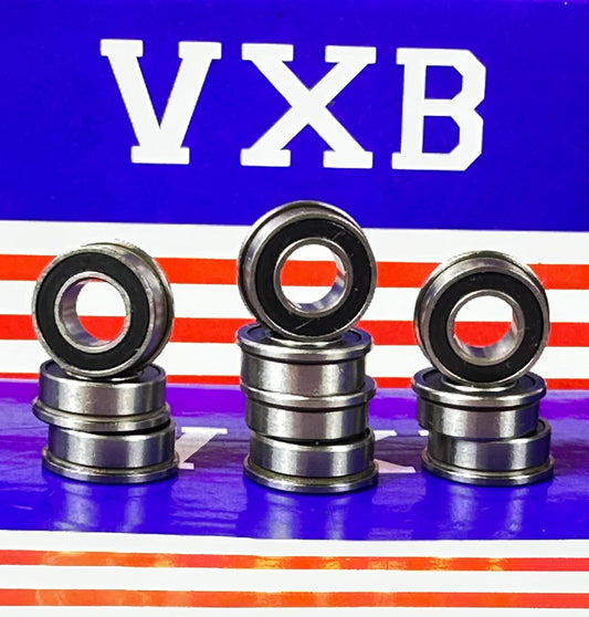 10-Pack Flanged Sealed Bearings FR188-2RS 1/4x1/2x3/16 inch Bearings - fast shipping 🇺🇸