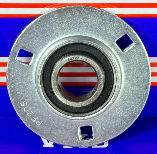 1" Inch Bore Flanged Bearing SBPF205-16 - 3-Bolt Pressed Steel Housing - fast shipping 🇺🇸