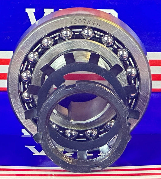 1207K+H Tapered Self Aligning Ball Bearing - Adapter Sleeve 35x82x18mm - fast shipping 🇺🇸