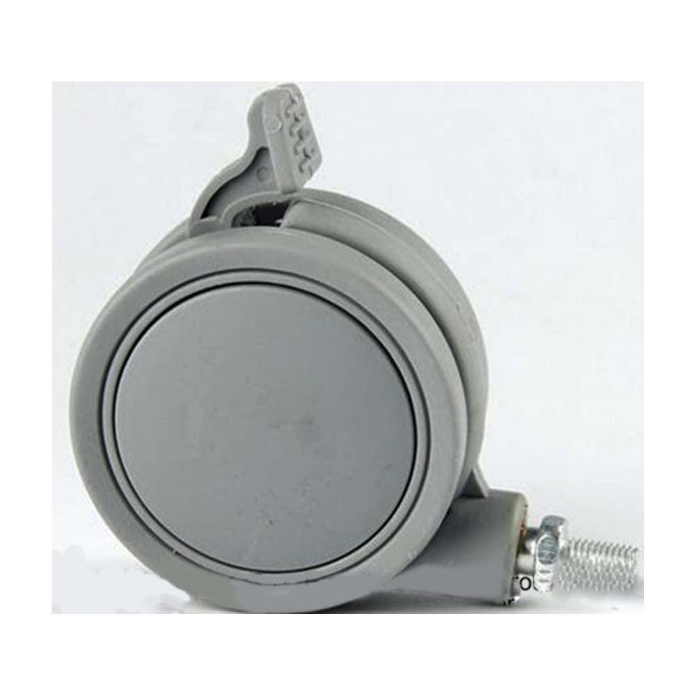 10-Pack 2.5" Gray Twin Wheels Caster - Brakes & M8 Threaded stem- - fast shipping 🇺🇸