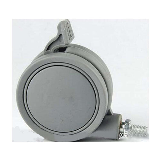 10-Pack 2.5" Gray Twin Wheels Caster - Brakes & M8 Threaded stem- - fast shipping 🇺🇸