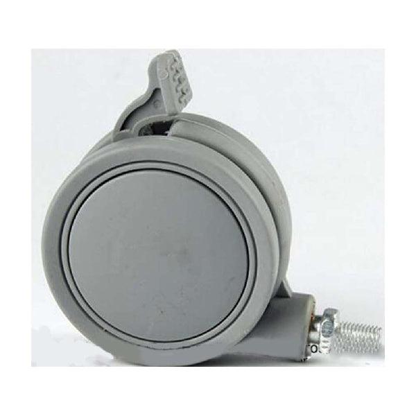 2.5" Gray Twin Wheels Caster - Brakes & M8 threaded stem. - fast shipping 🇺🇸