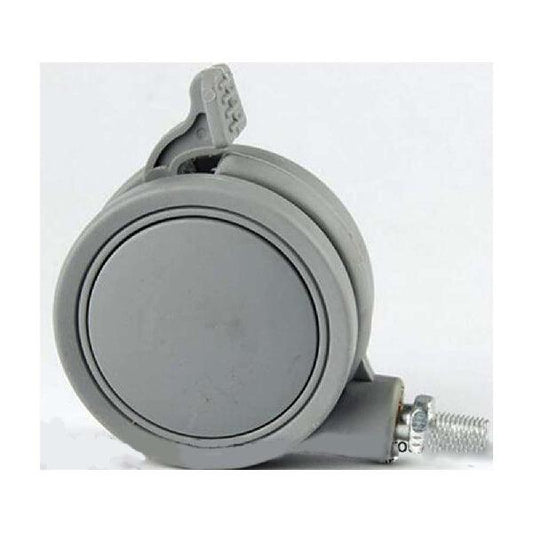 2.5" Gray Twin Wheels Caster - Brakes & M8 threaded stem. - fast shipping 🇺🇸