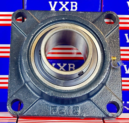 2 7/16 Inch Bearing UCF212-39 + 4-Bolt Flanged Housing Mounted - fast shipping 🇺🇸