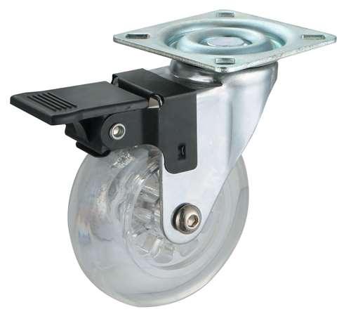 2" Caster Wheel 66 Lbs - Brake PU Top Plate - fast shipping 🇺🇸
