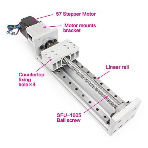 200mm Stroke CNC Linear Stage Motion Actuator X Y Z Axis Linear Slide Rail Aluminum Alloy Cross Sliding Table Linear Rail Guide SFU1605 Ballscrew+Nema23 57 Stepper Motor for CNC - fast shipping 🇺🇸