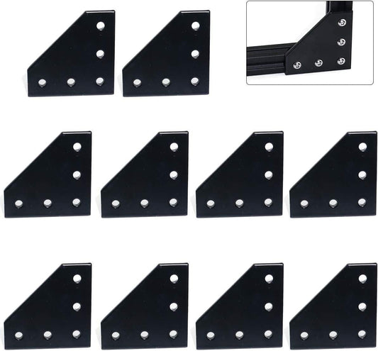 2020 Aluminum Black Connector 90 Degree T-shape, 60 x 60 x 4mm, L type, V groove, extrusion Profile - fast shipping 🇺🇸