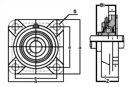 20mm Bearing UCF-204 + Square Flanged Cast Housing Mounted Bearing - fast shipping 🇺🇸