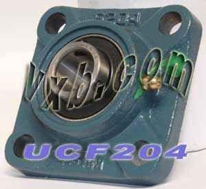 20mm Bearing UCF204 + Square Flanged Cast Housing Mounted Bearings - VXB Ball Bearings