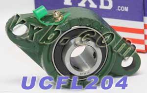 20mm Bearing UCFL-204 + 2-Bolt Flanged Cast Housing Mounted Bearing - fast shipping 🇺🇸