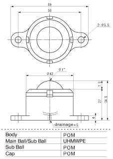 22 lbs Load Capacity UHMWPE Ball Transfer Unit Made in Japan - fast shipping 🇺🇸