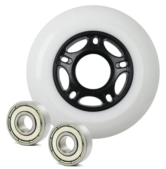 22mm ID 80mm OD Luggage White Wheel + 2 Shielded Bearing 8x22x7mm - fast shipping 🇺🇸