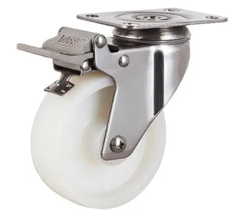 2" 110 Lbs Caster Wheel - Plate w/ Brake Stainless Steel Nylon - fast shipping 🇺🇸