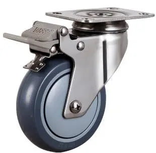 2" 110 Lbs Caster Wheel - Plate w/ Brake Stainless Steel TPR - fast shipping 🇺🇸