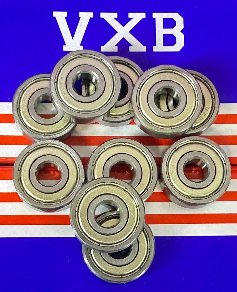 10-Pack 628ZZ 8x24x8mm Shielded on Both Sides Miniature Bearing - fast shipping 🇺🇸
