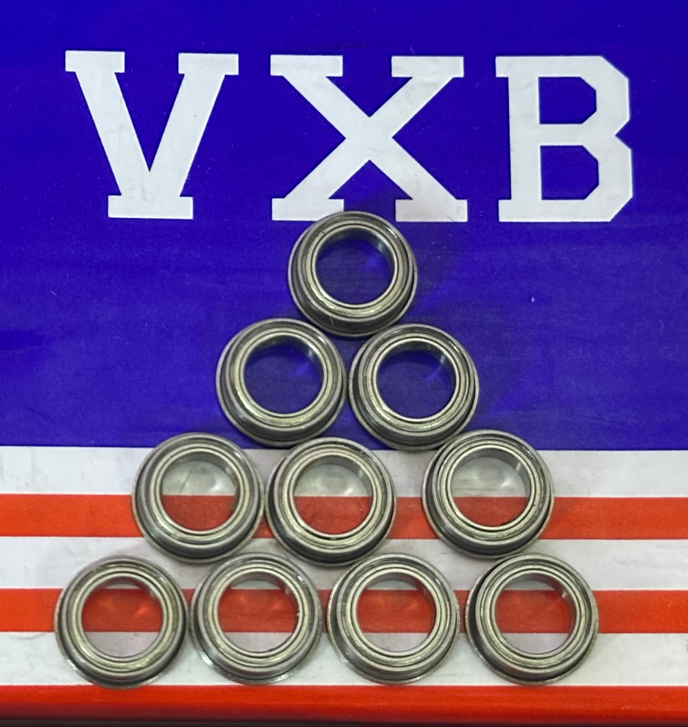 10-Pack Flanged Shielded Bearings FR168ZZ 1/4x3/8x1/8 inch Bearings - fast shipping 🇺🇸