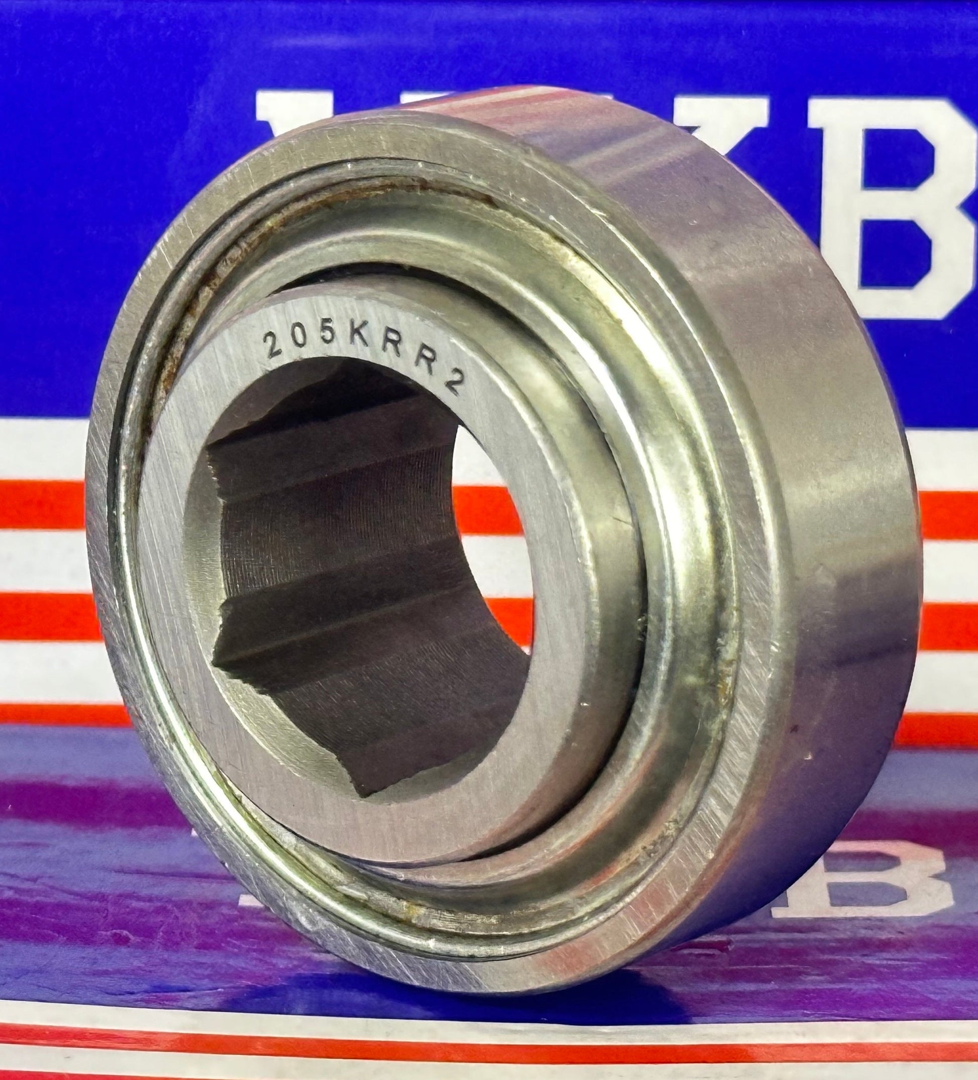 205KRR2 Agricultural Machinery bearing - Two Single lip Seals & Hex bore & Cylindrical OD - fast shipping 🇺🇸