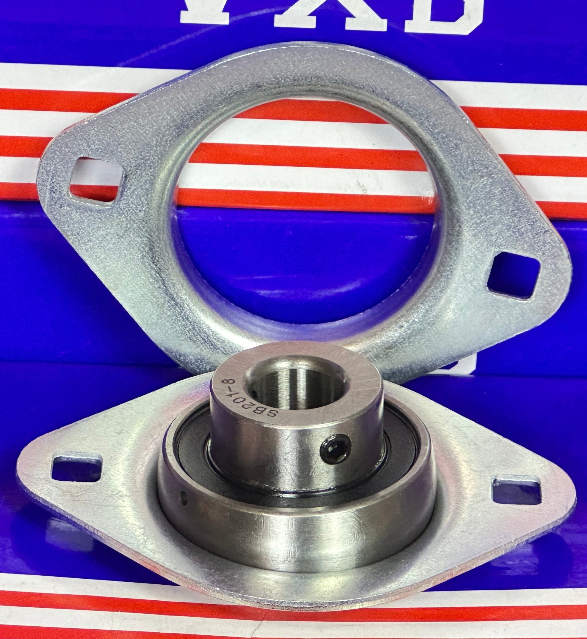 SBPFL201-8 Pressed Steel Housing Unit 2-Bolt 1/2" Flanged Bearing - fast shipping 🇺🇸