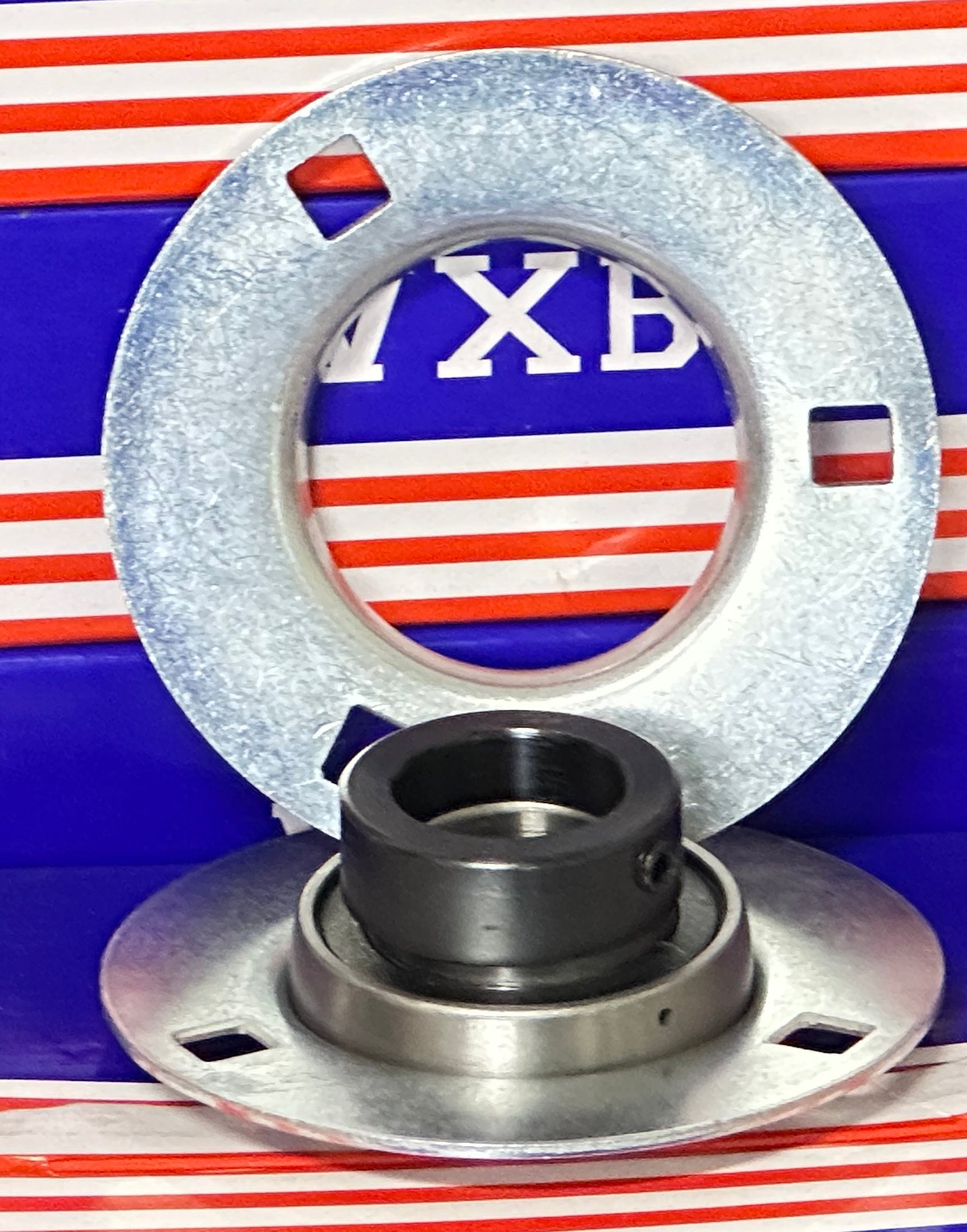 Bearing SAPF205-16 1" Pressed steel round 3-Bolt Flanged Mounted 1" Inner Diameter - fast shipping 🇺🇸