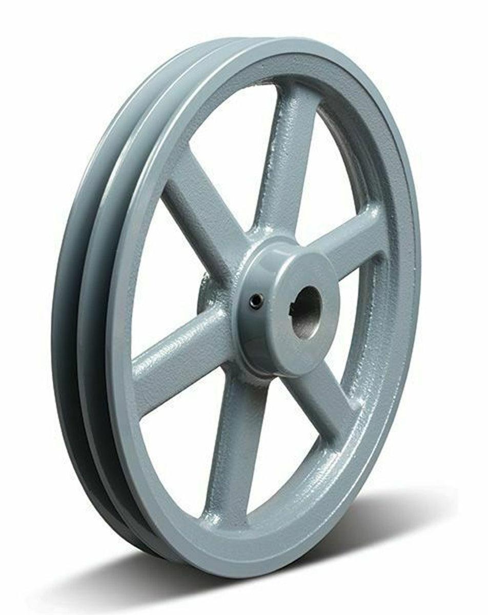 2AK124 1" OD 12.30", Bore 1" Sheave Pulley Gear Cast Iron for 2 Grooves - fast shipping 🇺🇸