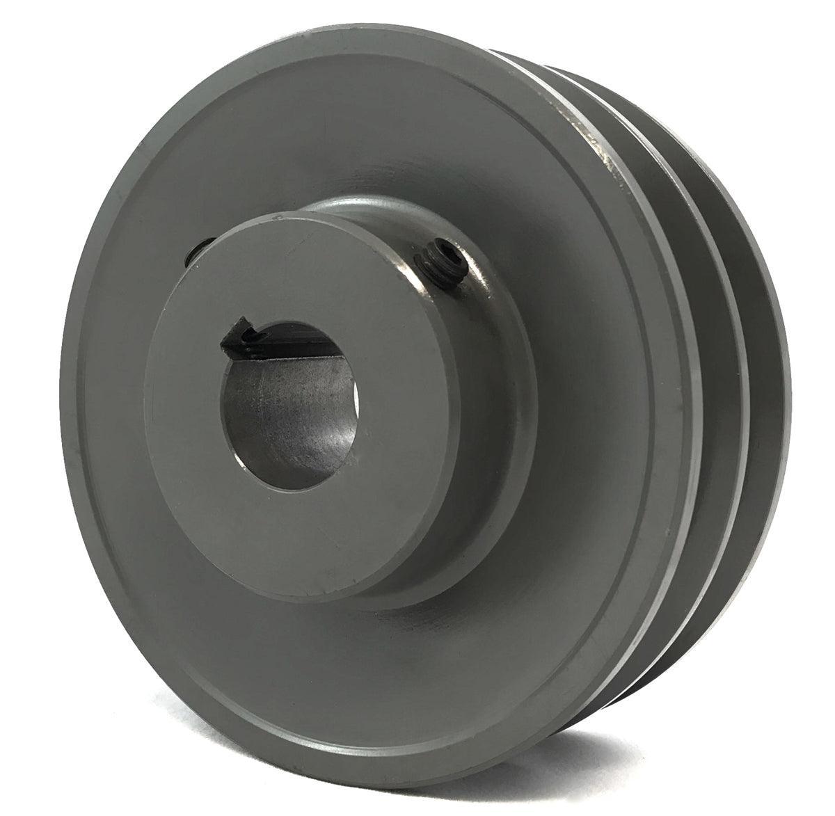 2BK45-1" Cast Iron Solid Sheave Pulley for Dual V-Belt size 5L, B OD : 4.5" ID: 1" Double Grooves Pulley 2BK451 - fast shipping 🇺🇸